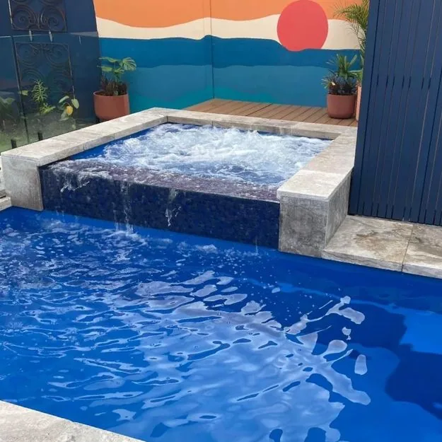 Littorar 5m and Haven - dark blue pool colour